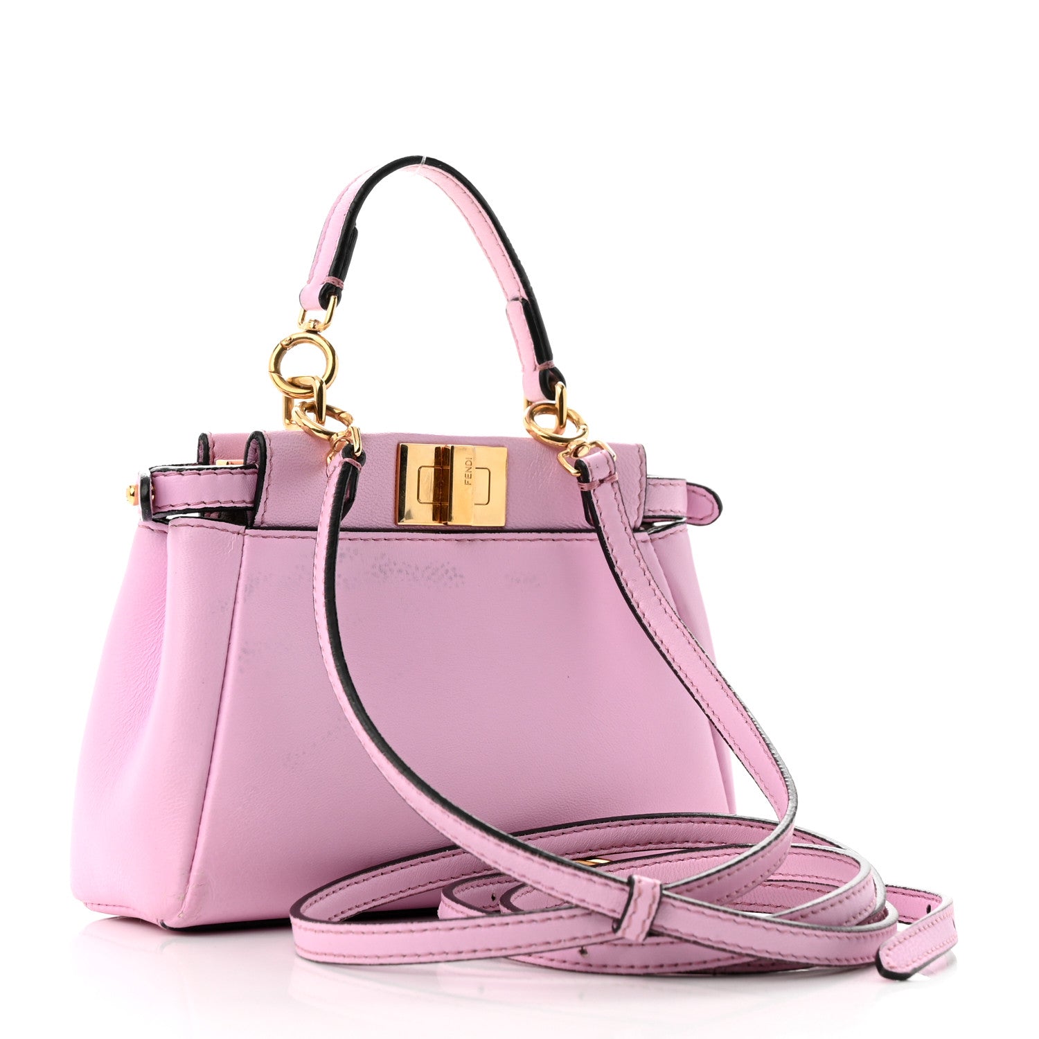 Fendi Shiny Nappa Micro Peekaboo Iconic Satchel Lavanda 3 of 11