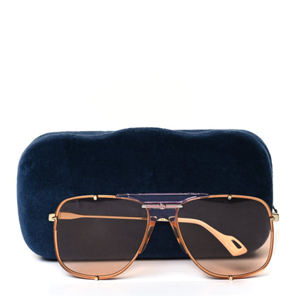 Gucci Metal Square Frame Sunglasses GG0739S Brown 7 of 7