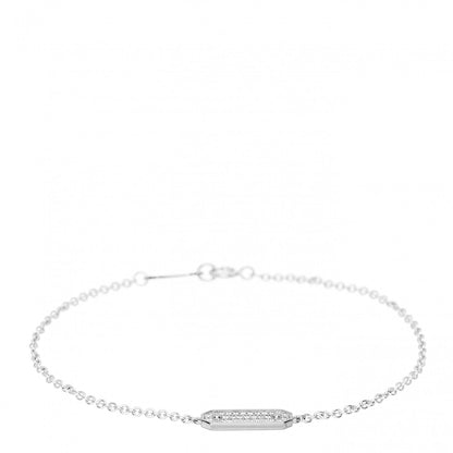 Tiffany 18K White Gold Diamond Tag Chain Bracelet 1 of 4