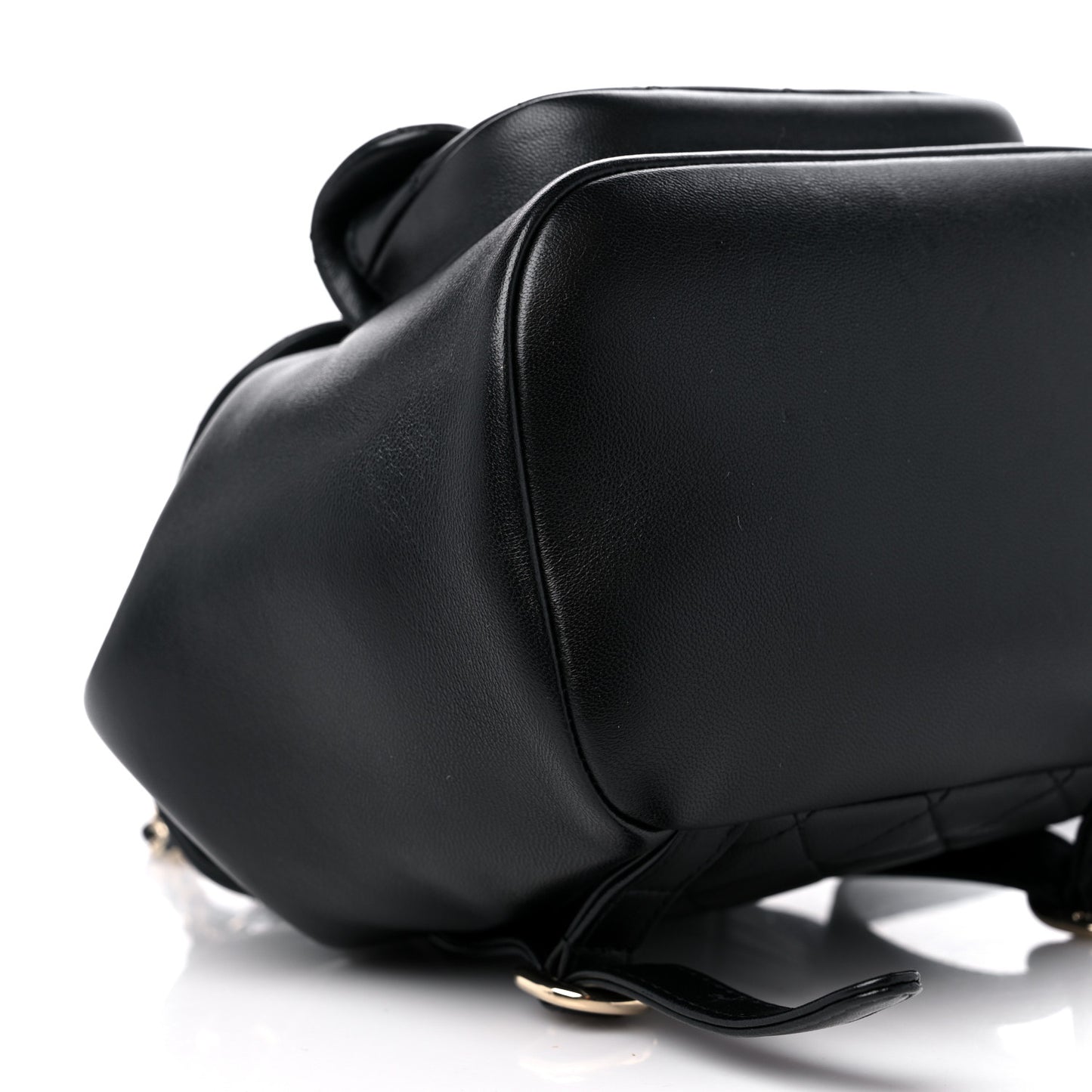 Lambskin Quilted Small Duma Drawstring Backpack Black