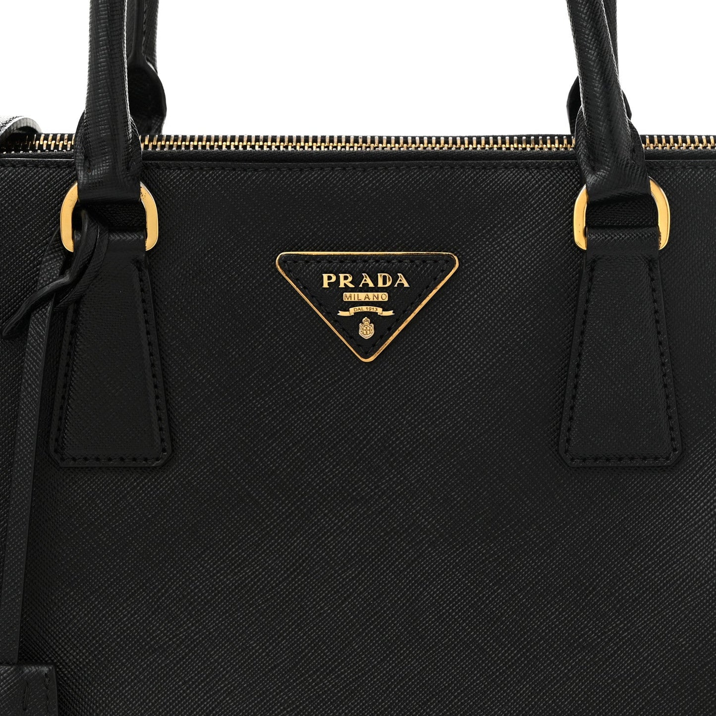 Saffiano Lux Large Galleria Double Zip Tote Black