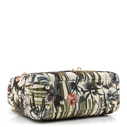 Christian Dior Calfskin Beaded Embroidered Jardin Naturel Mini Lady Dior White Multicolor 4 of 9