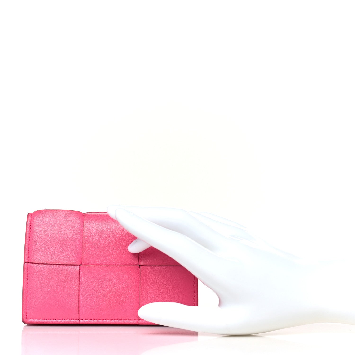 Bottega Veneta Nappa Maxi Intrecciato Card Holder Wallet Pink 2 of 8
