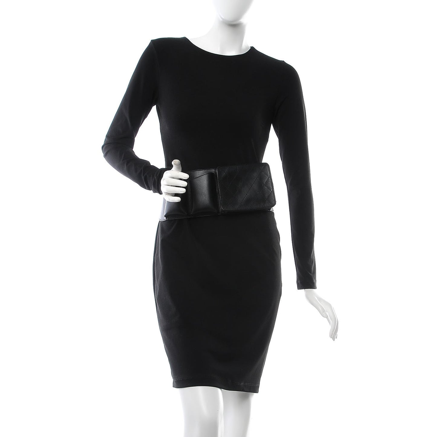 Calfskin Stitched Belt Bag Black
