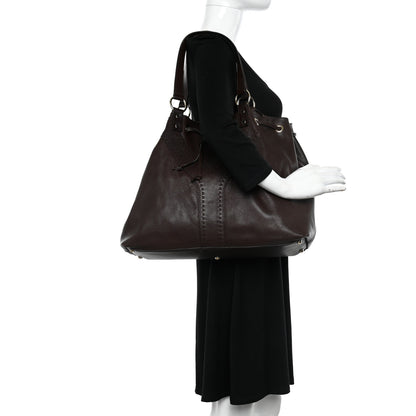 Saint Laurent Calfskin Reversible Double Sac Y Tote Gold Brown 2 of 12