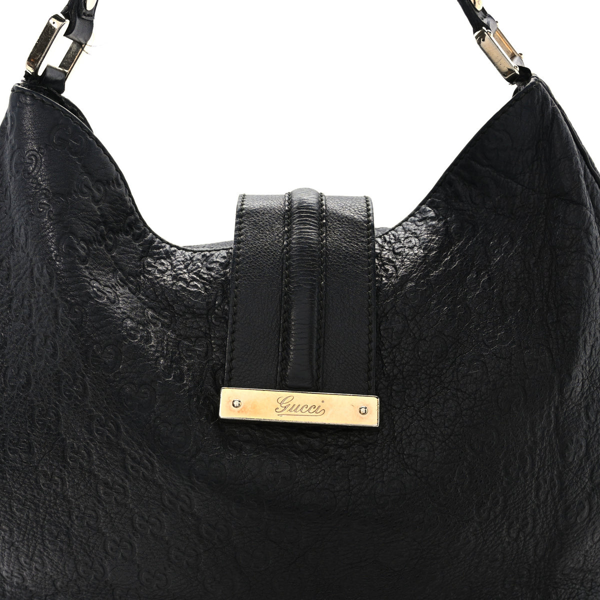 Gucci Guccissima Large New Ladies Web Hobo Black 7 of 10