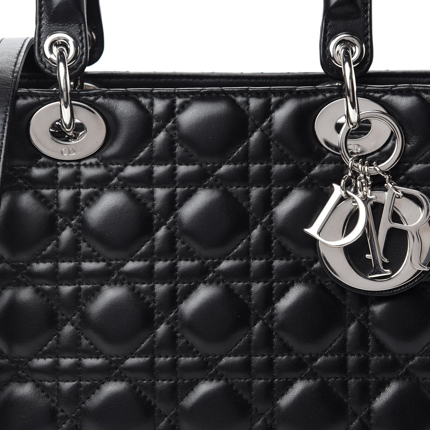 Christian Dior Lambskin Cannage Medium Lady Dior Black 10 of 10
