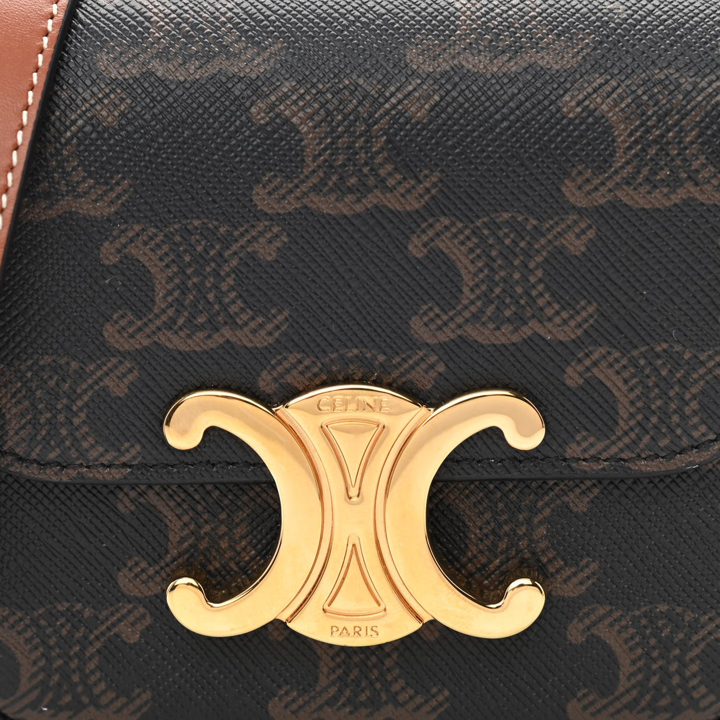 Triomphe Canvas Calfskin Mini Triomphe Tan