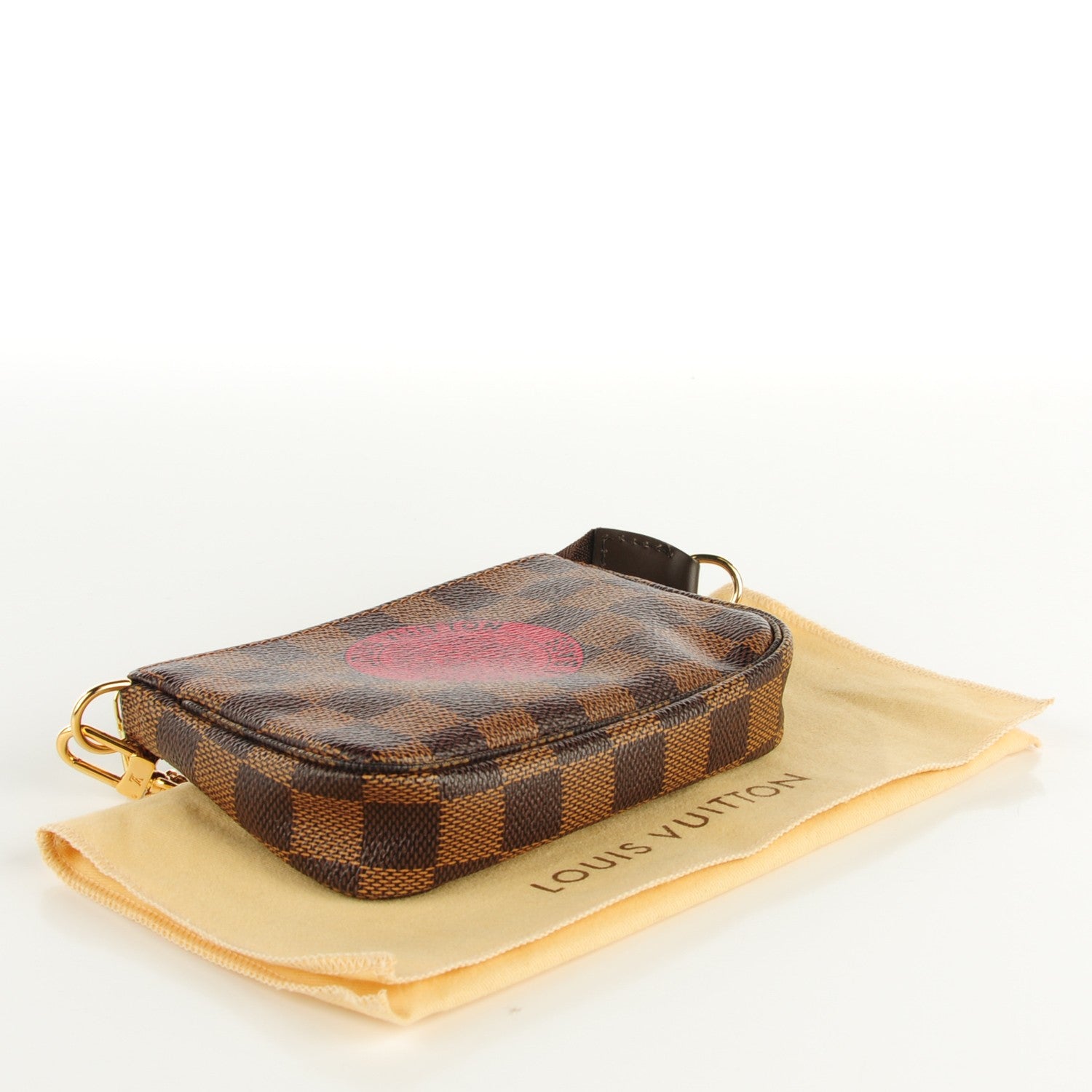 Louis Vuitton Damier Ebene Complice Trunks and Bags Mini Pochette Accessories Red 4 of 7