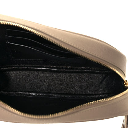 Saint Laurent Grain De Poudre Matelasse Monogram Mini Lou Camera Bag Dark Beige 4 of 11