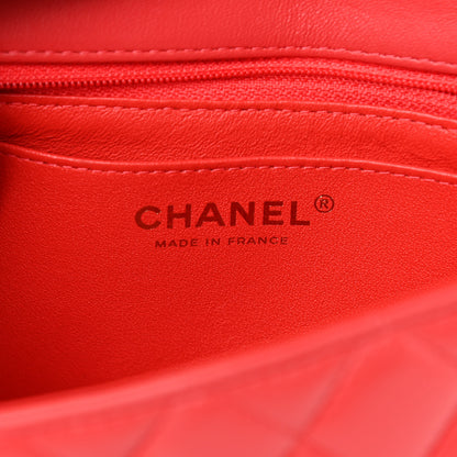 Chanel Lambskin Quilted Mini Rectangular Flap Red 2 of 13