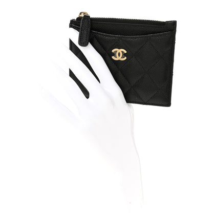 Chanel Caviar Quilted CC Zip Card Holder Black 2 of 8