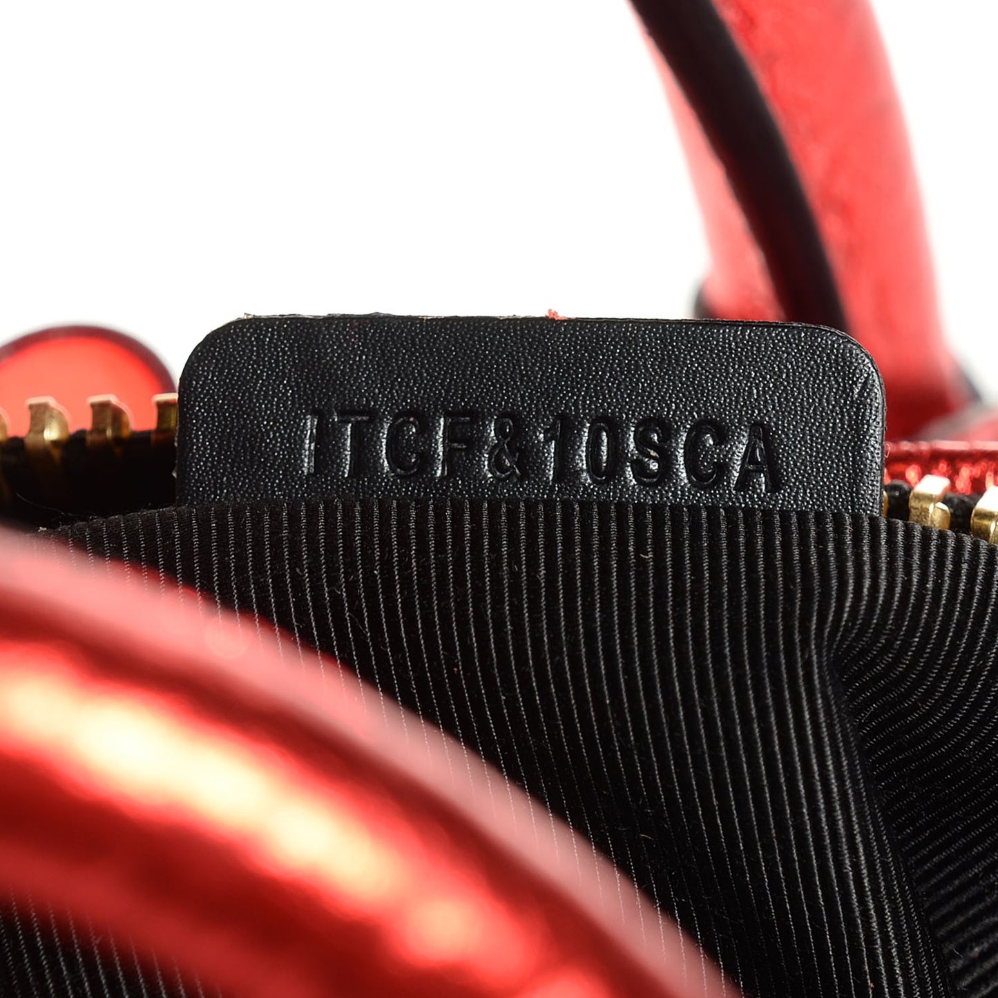 Prorsum House Check Calfskin Small Blaze Satchel Metallic Cadmium Red