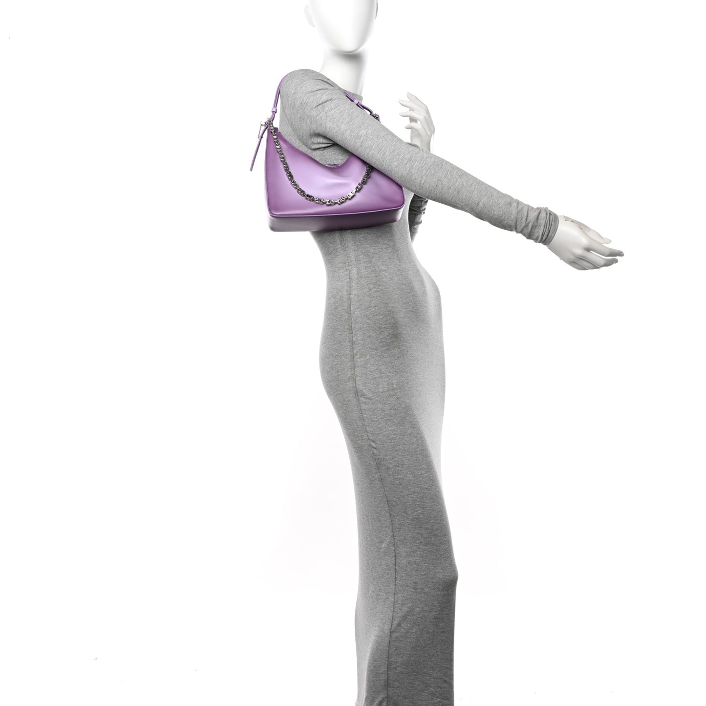 Smooth Calfskin Small Moon Cut Out Shoulder Bag Mauve