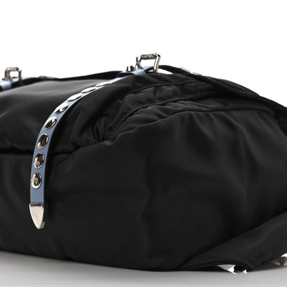 Prada Nylon New Vela Studded Messenger Bag Black 8 of 8