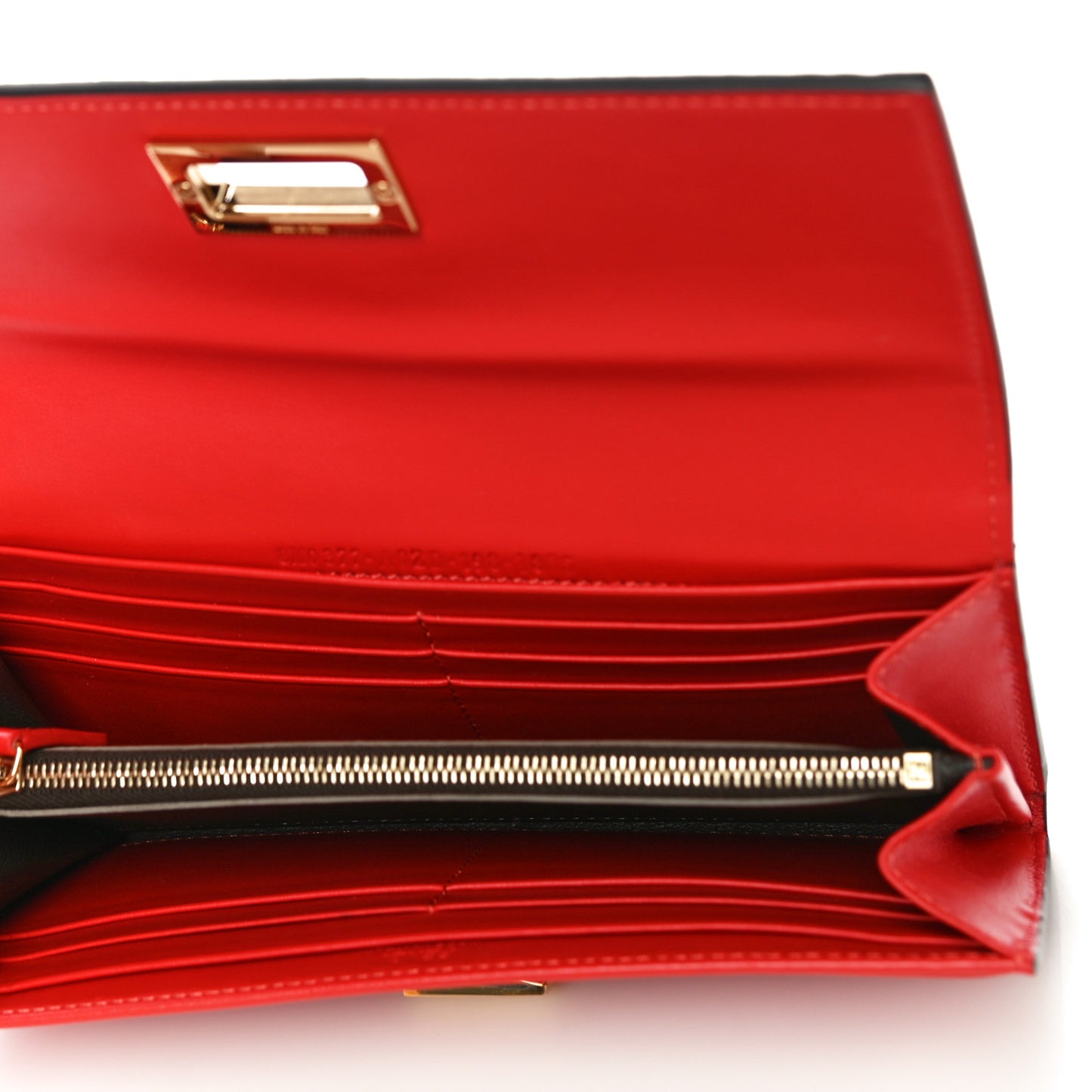 Shiny Alligator Vitello Century Lucido Peekaboo Continental Wallet Pomodoro