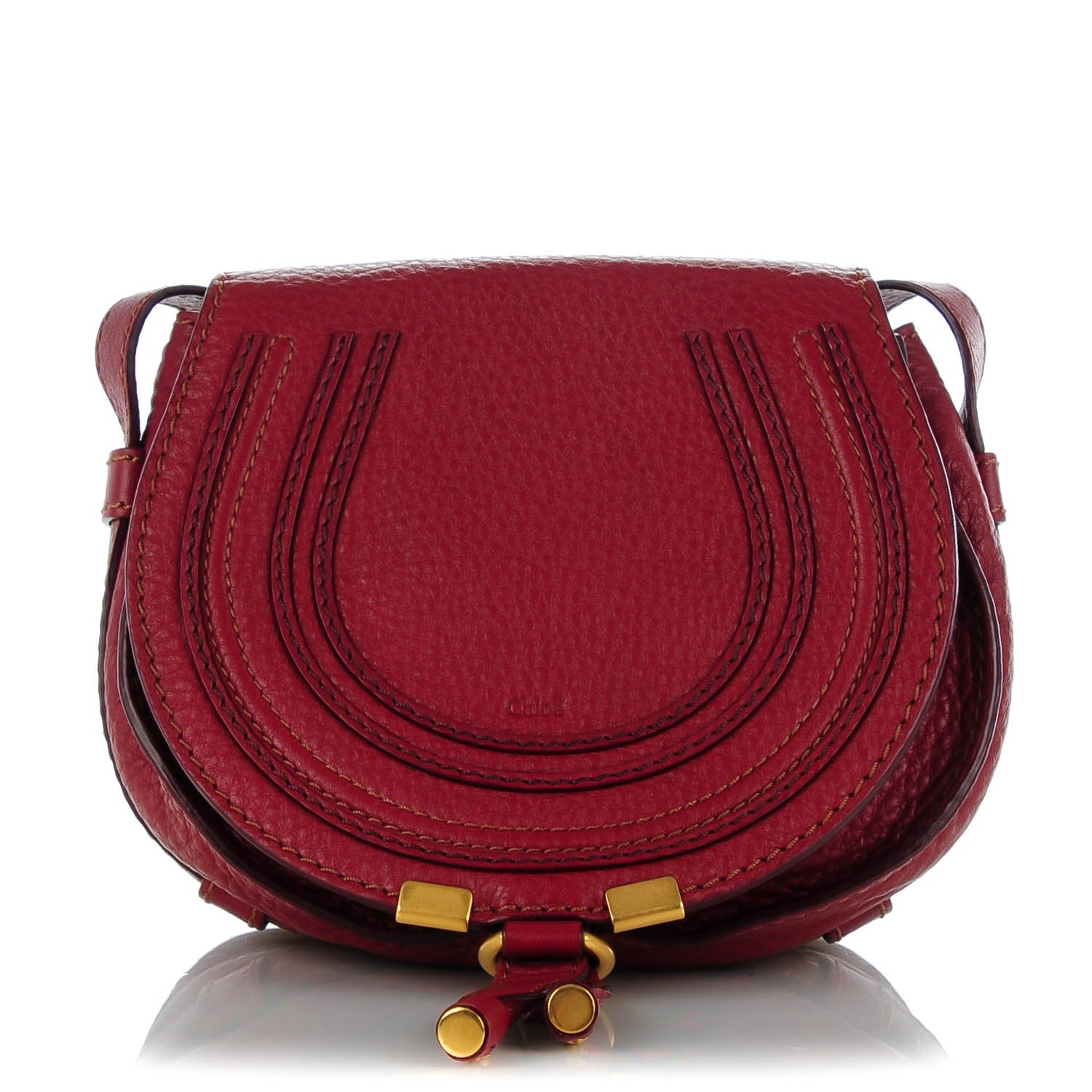 Chloe Calfskin Mini Marcie Round Crossbody Bag Berry Cupcake 1 of 8