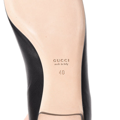 Gucci Calfskin Horsebit Ballerina Flats 40 Black 8 of 12