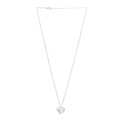 Tiffany Sterling Silver 14mm Elsa Perretti Full Heart Pendant Necklace 3 of 5