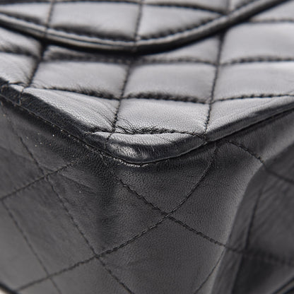 Chanel Lambskin Quilted Medium Double Flap Black 13 of 14