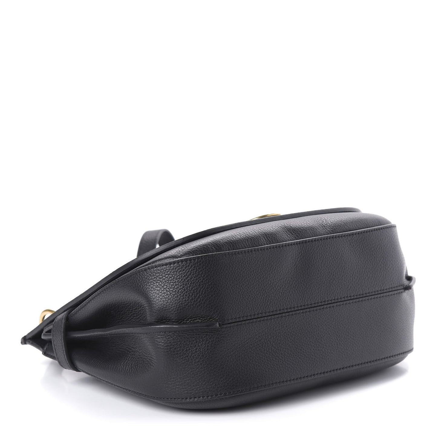 Small Classic Grain Calfskin Amberley Satchel Black