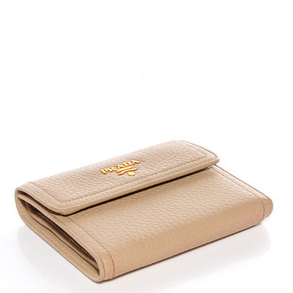 Prada Vitello Daino Compact Wallet Sabbia 5 of 10