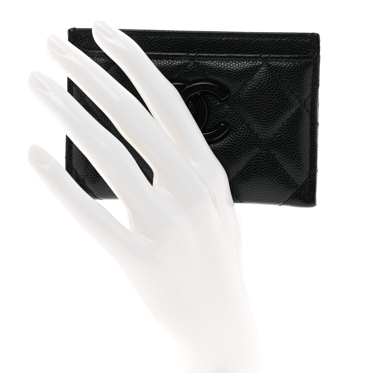 Caviar Quilted My Everything Card Holder Black