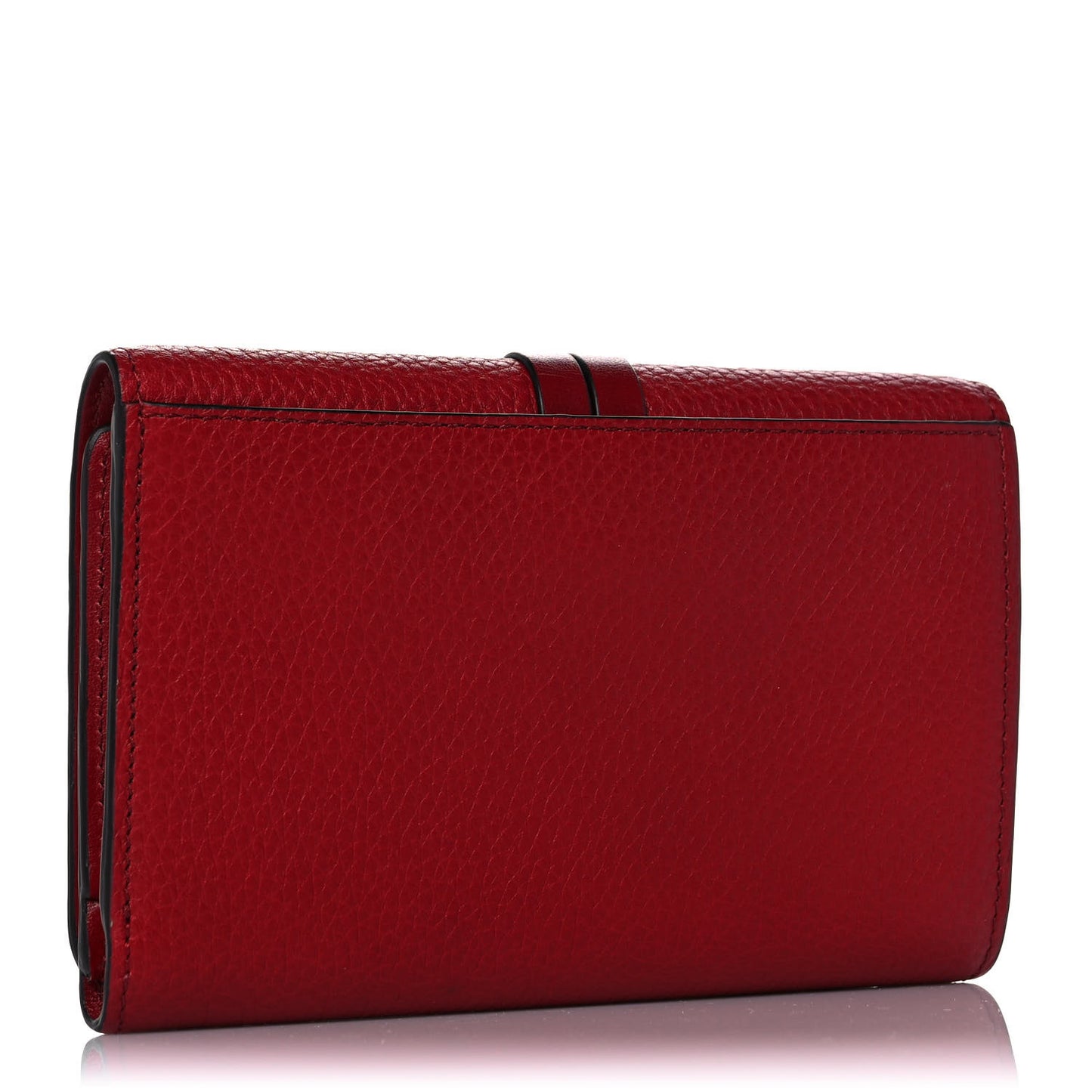Calfskin Alphabet Compact Wallet Smoked Red