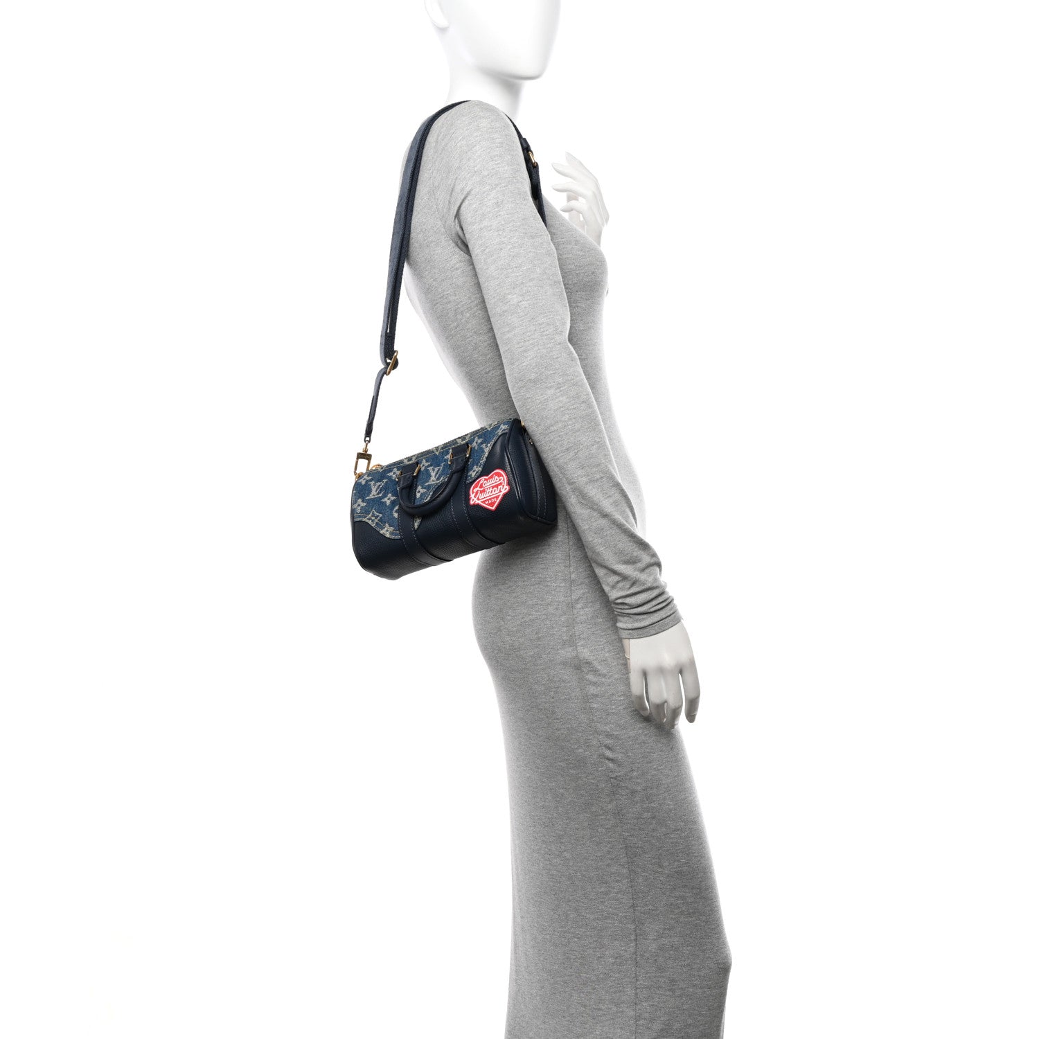 Louis Vuitton Taurillon Monogram Denim Drip Keepall XS Blue 2 of 11