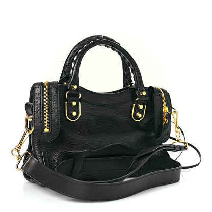 Balenciaga Chevre Gold Metallic Edge Hardware Mini City Black 3 of 11