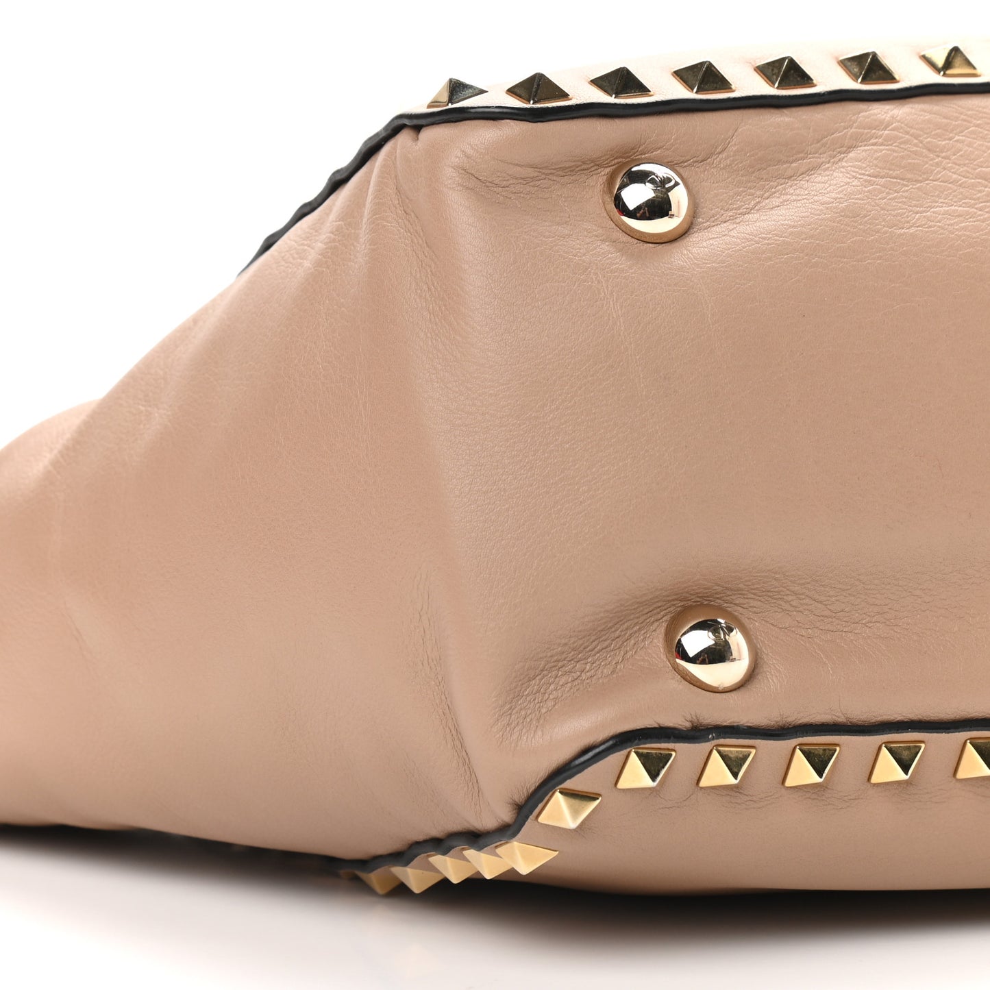 Vitello Small Rockstud Tote Beige