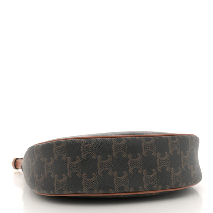 Celine Calfskin Triomphe Canvas Small Heloise Shoulder Bag Tan 4 of 11