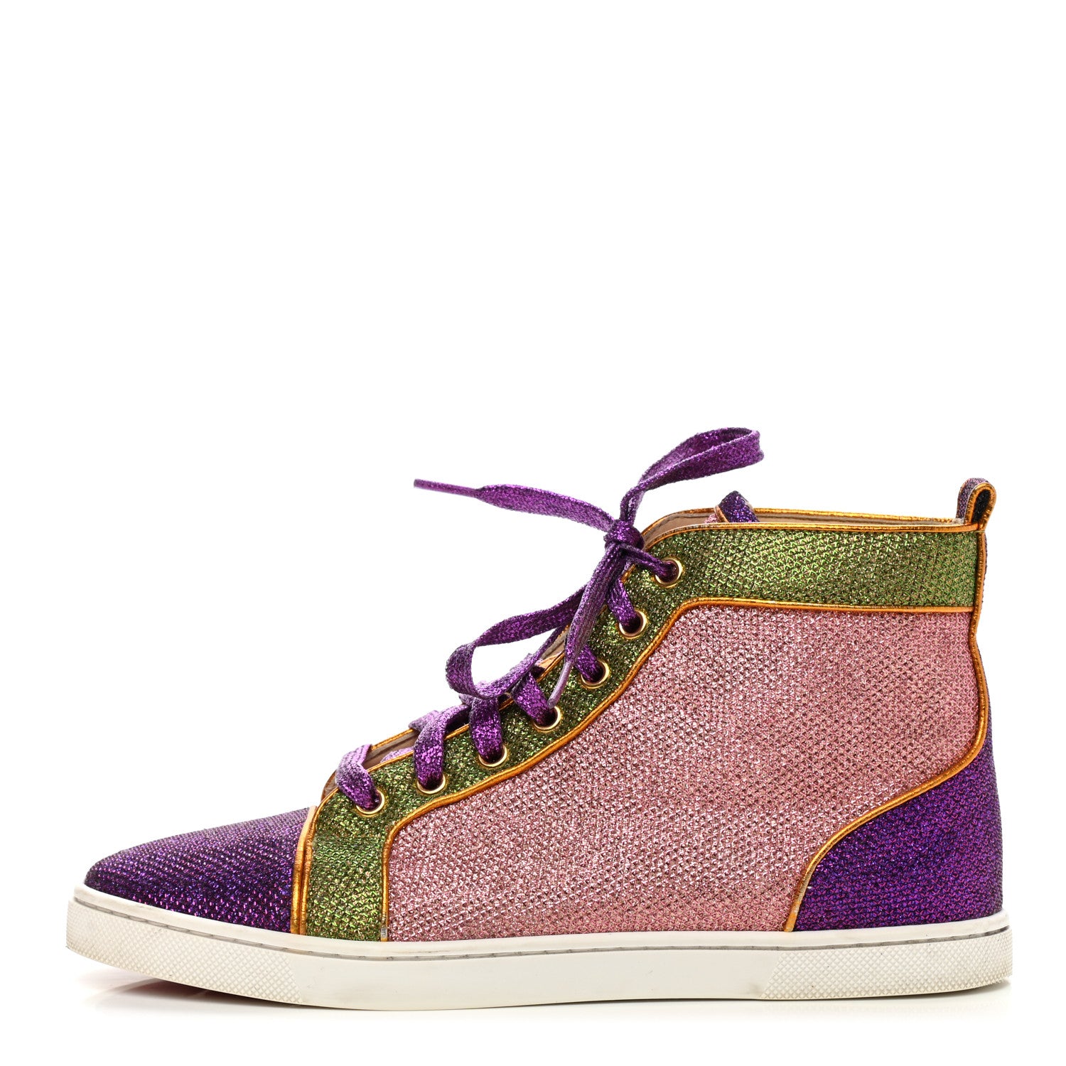 Christian Louboutin Bip Bip Glitter Womens Orlato Flat Sneakers 37 Multicolor 1 of 12
