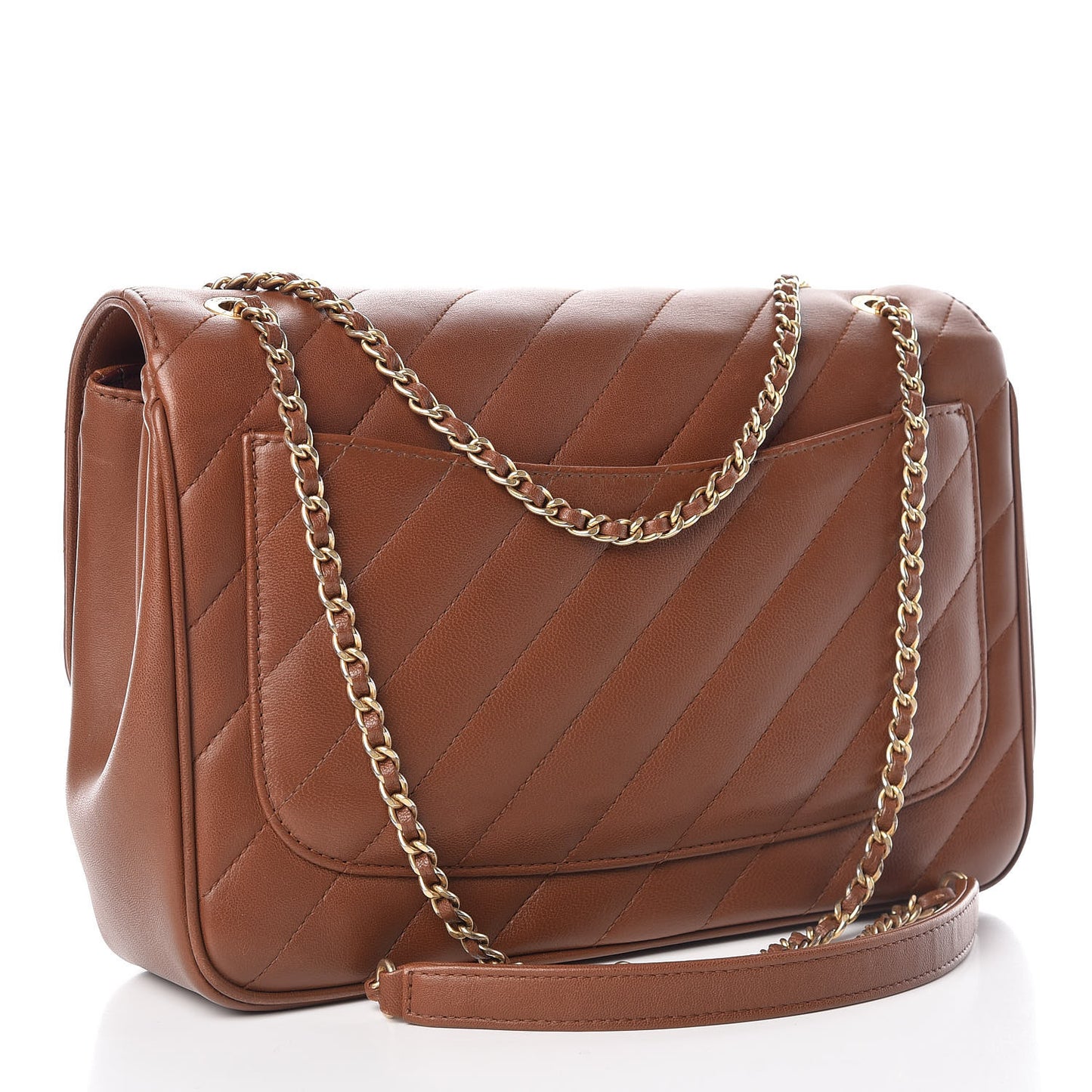 Lambskin Quilted Jumbo Coco Vintage Flap Brown