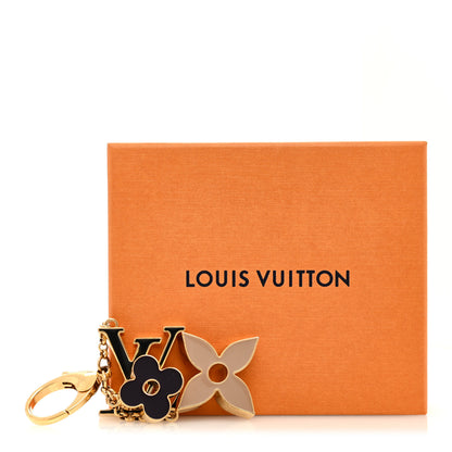 Louis Vuitton Metal Enamel Fleur De Monogram Bag Charm Dore 4 of 4