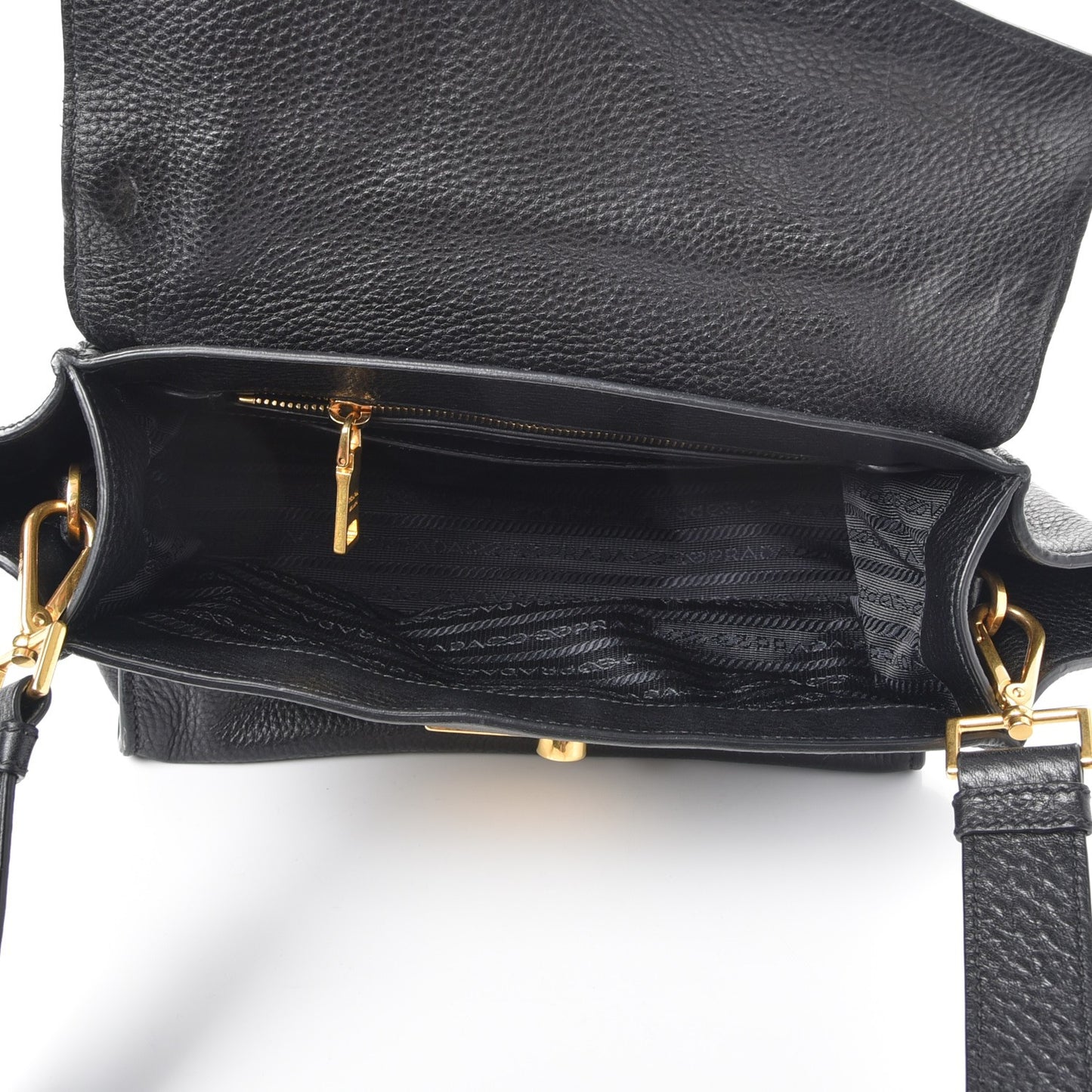 Vitello Daino Sound Twin Pocket Satchel Black