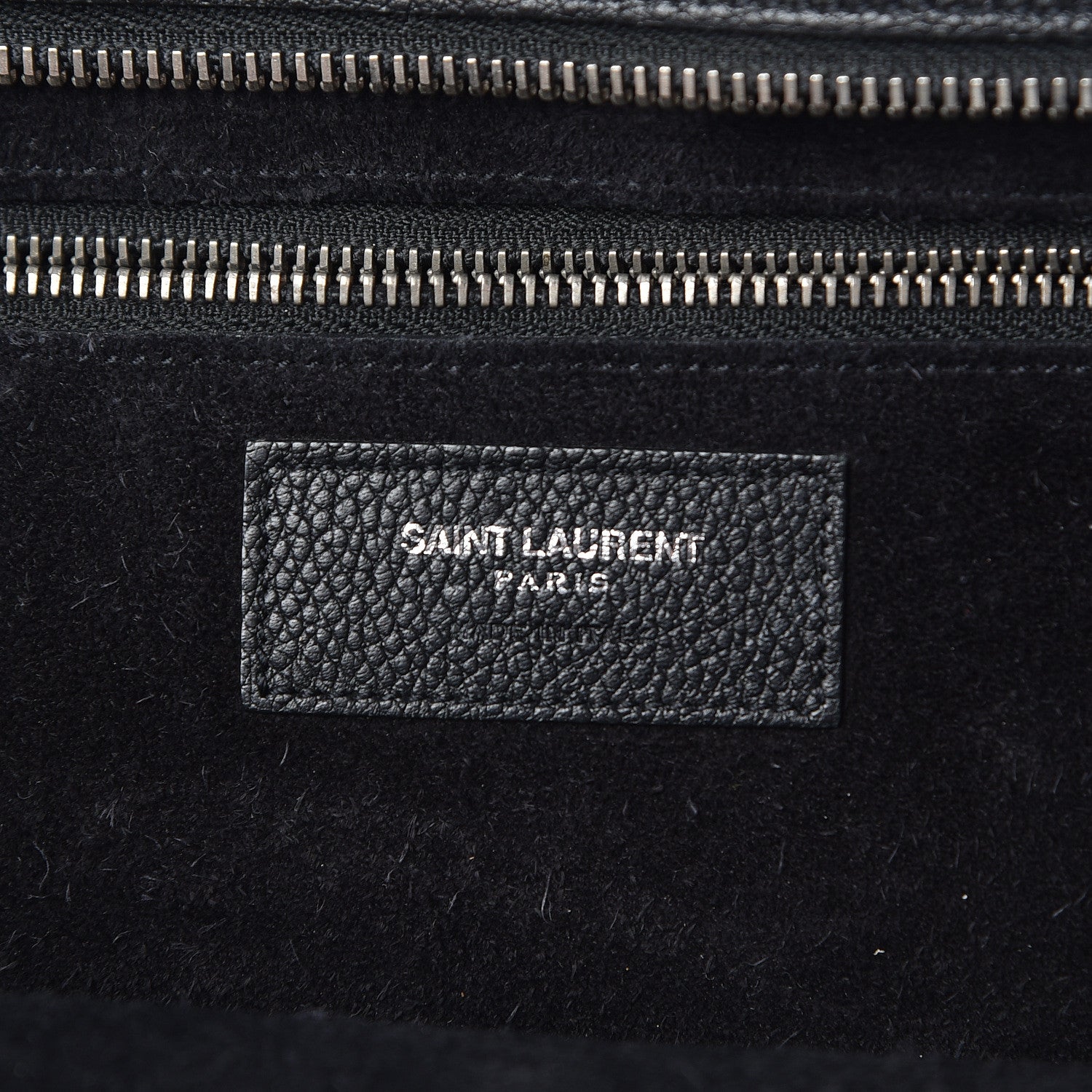 Saint Laurent Grained Calfskin Medium Rive Gauche Cabas Black 6 of 22