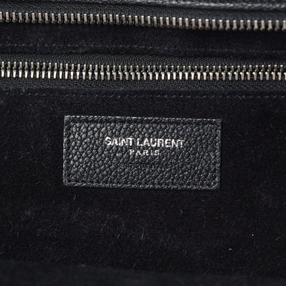 Saint Laurent Grained Calfskin Medium Rive Gauche Cabas Black 6 of 22