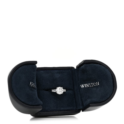 Harry Winston Platinum Diamond 1.40ct Classic Winston Round Brilliant Engagement Ring 51 5.75 6 of 6
