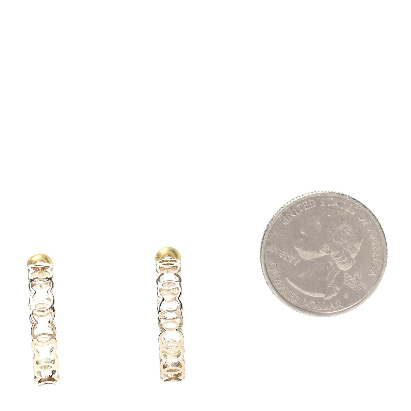 Metal CC Hoop Earrings Gold