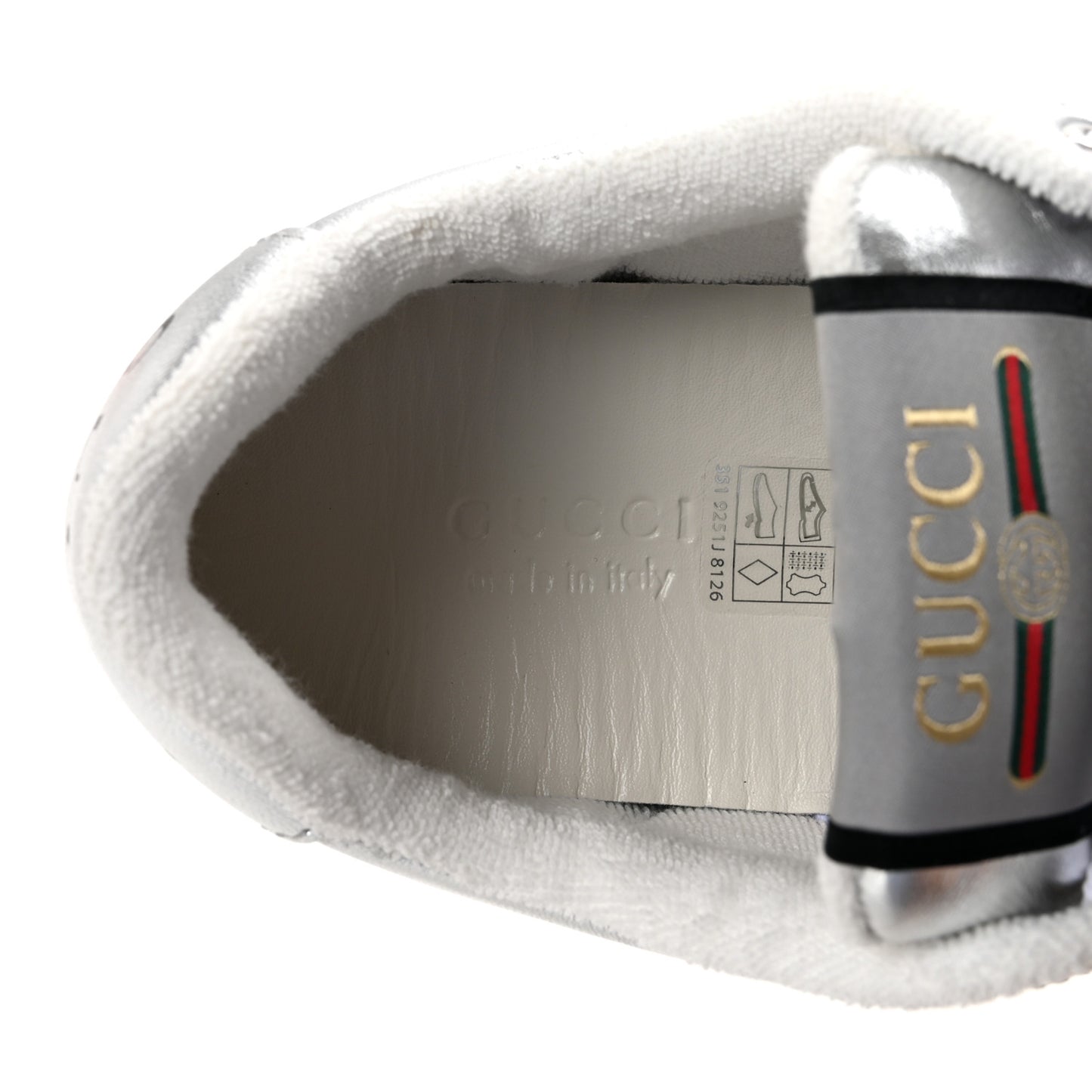 Metallic Nappa Silk Crystals Womens Screener Sneakers 36.5 Silver Light Grey