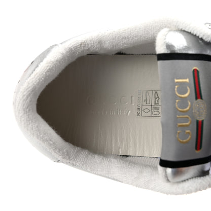 Gucci Metallic Nappa Silk Crystals Womens Screener Sneakers 36.5 Silver Light Grey 8 of 9