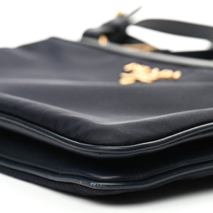 Prada Tessuto Nylon Soft Calf Double Zip Crossbody Bag Blue 11 of 12