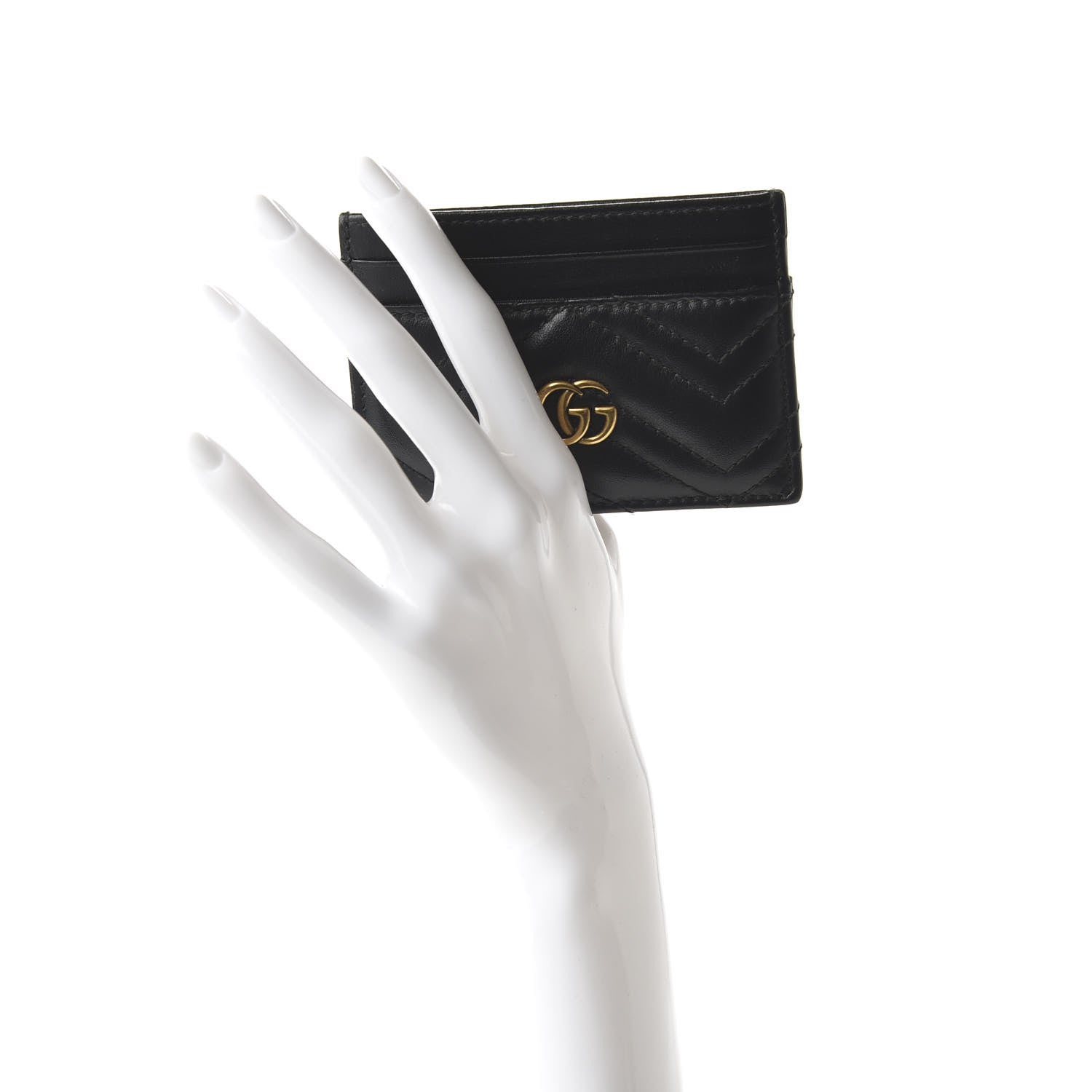Gucci Calfskin Matelasse GG Marmont Card Holder Black 2 of 8
