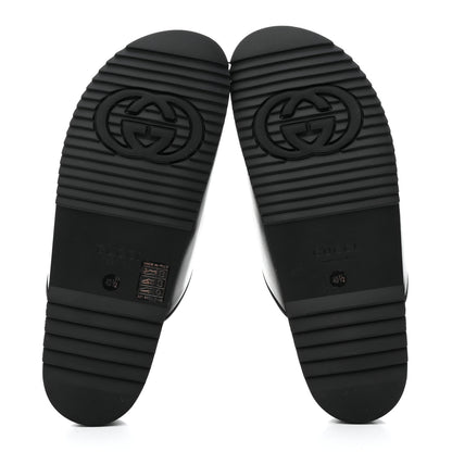 Gucci Jakarta Calfskin Womens Horsebit Slippers 40.5 Black 5 of 8