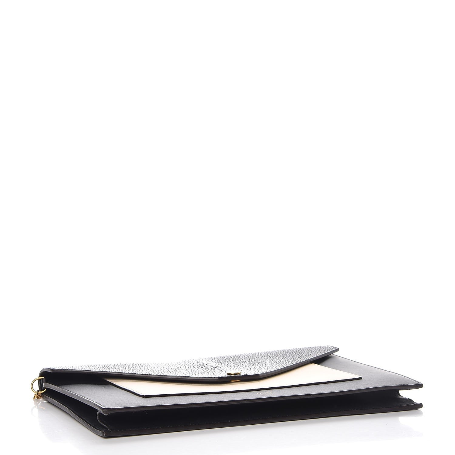 Celine Stingray Shiny Calfskin Clutch on a Chain Black 4 of 7