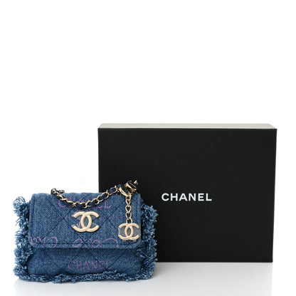 Chanel Denim Quilted Denim Mood Belt Bag Blue Multicolor 11 of 11