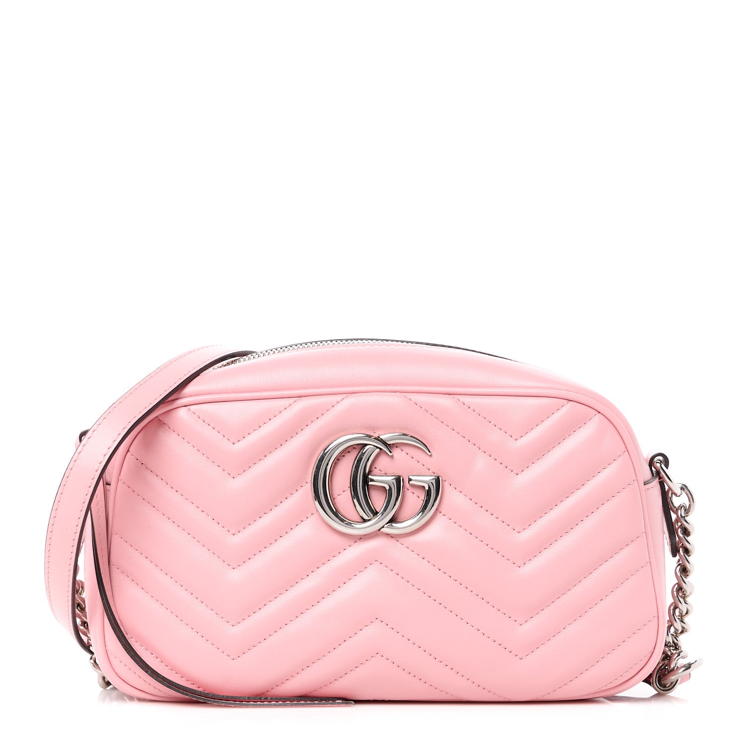 Gucci Calfskin Matelasse Small GG Marmont Chain Shoulder Bag Wild Rose 1 of 11