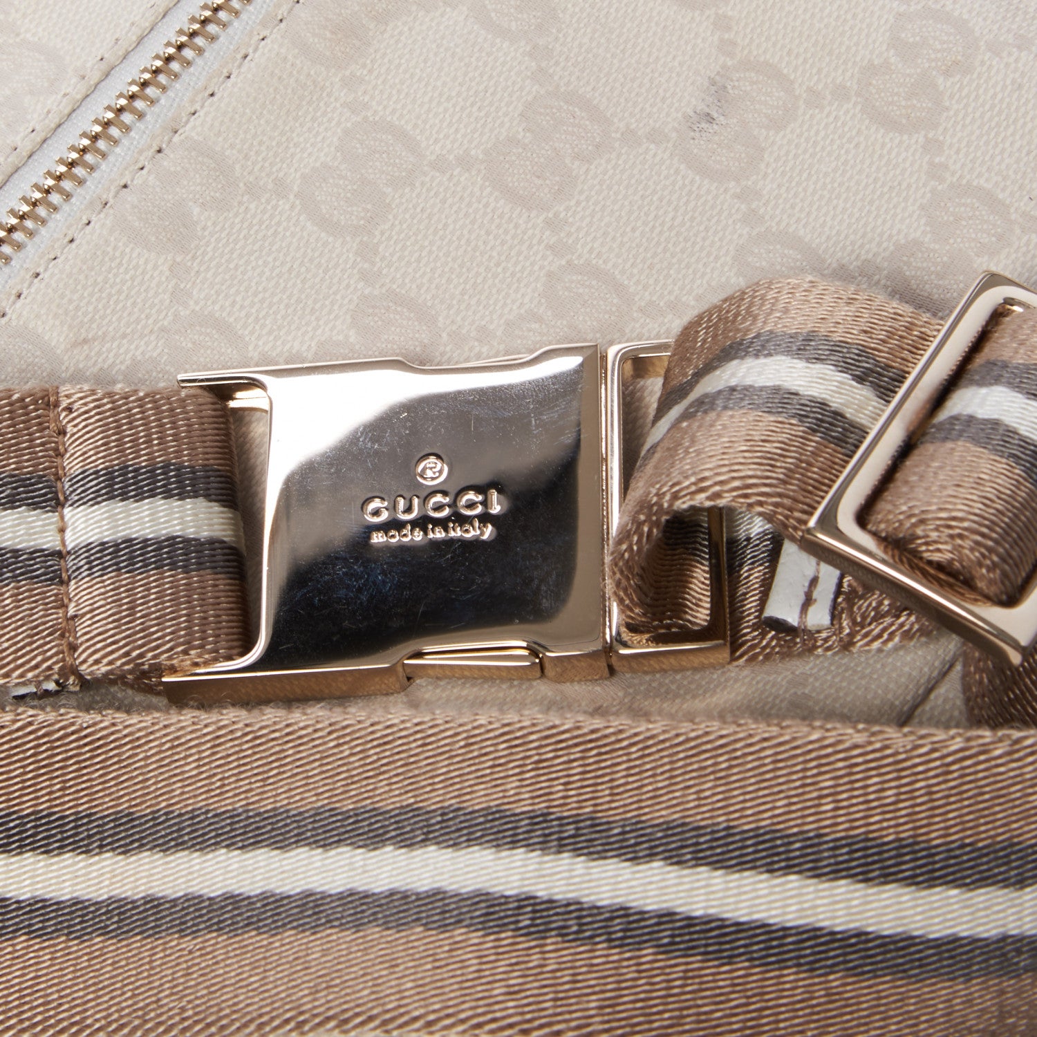 Gucci GG Monogram Web Double Pocket Belt Bag White 8 of 8