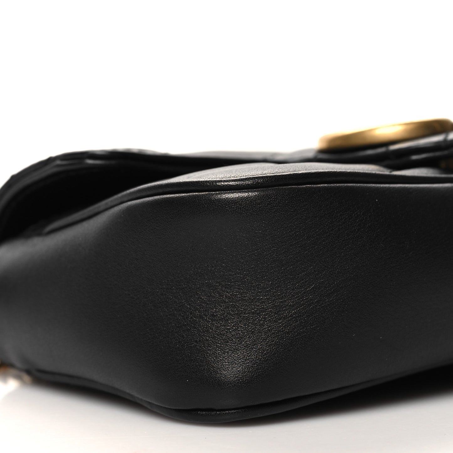 Calfskin Matelasse Super Mini GG Marmont Shoulder Bag Black